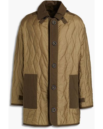 Yves Salomon Quilted Shell Coat - Green