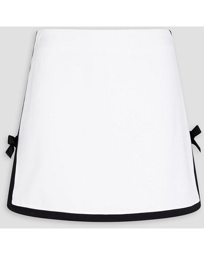 MSGM Bow-embellished Two-tone Satin-crepe Mini Skirt - White