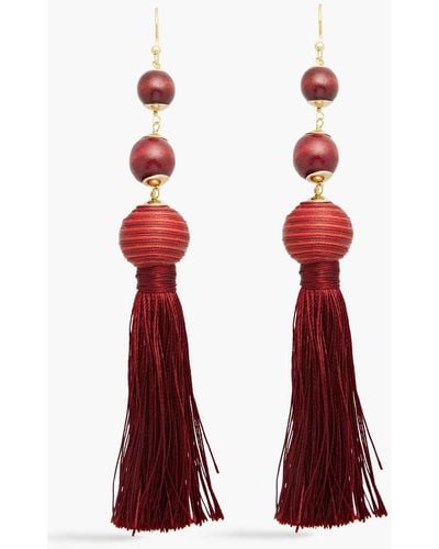 Rosantica Gold-tone, Cord And Bead Earrings - Red