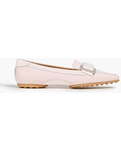 Sergio Rossi Smooth And Patent-leather Loafers - Pink