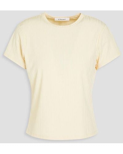 FRAME Ribbed Jersey T-shirt - Natural
