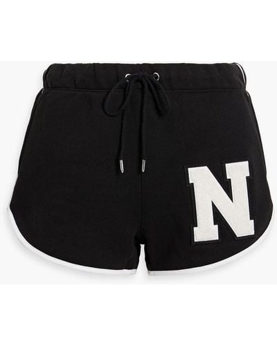 Nili Lotan Appliquéd French Cotton-terry Shorts - Black