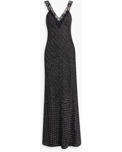 Missoni Lace-trimmed Metallic Crochet-knit Maxi Dress - Black