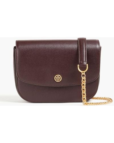 Tory Burch Robinson Textured-leather Shoulder Bag - Purple