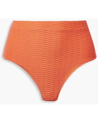 Solid & Striped Jacquard High-rise Bikini Briefs - Orange