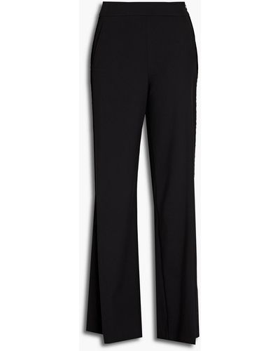 Sachin & Babi Velvet-trimmed Crepe Flared Trousers - Black