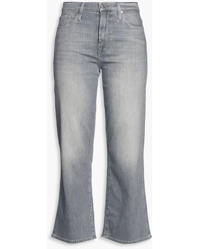 7 For All Mankind Alexa Faded High-rise Kick-flare Jeans - Grey