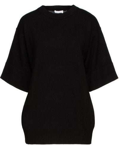 See By Chloé Cutout Ribbed Wool-blend Top - Black