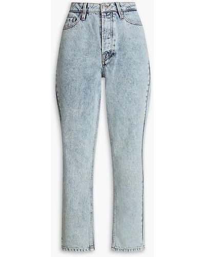 Tomorrow Denim Dela Acid-wash High-rise Straight-leg Jeans - Blue