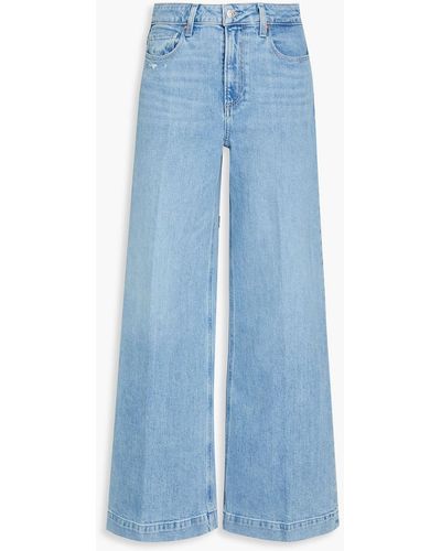 PAIGE Harper High-rise Wide-leg Trousers - Blue