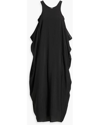 Totême Draped Satin-crepe Maxi Dress - Black