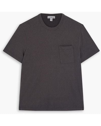 James Perse Cotton And Linen-blend Jersey T-shirt - Black
