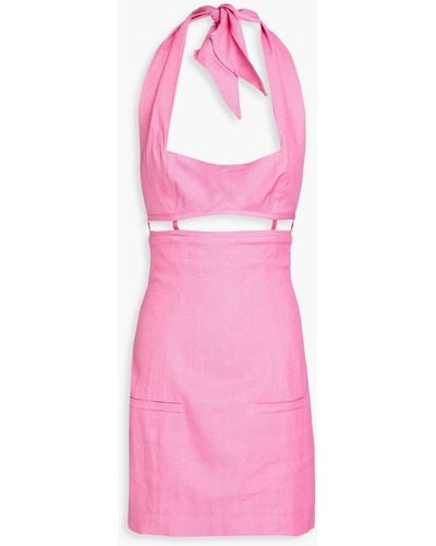 Jacquemus Limao Cutout Twill Halterneck Mini Dress - Pink
