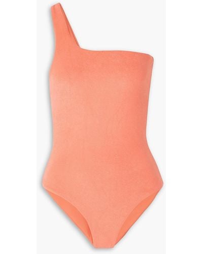 JADE Swim Evolve badeanzug aus frottee mit asymmetrischer schulterpartie - Orange