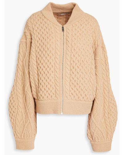 Stella McCartney Cable-knit Wool Zip-up Jumper - Natural