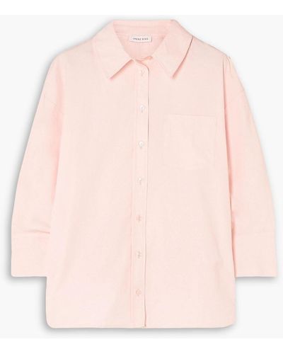 Anine Bing Cotton-poplin Shirt - Pink