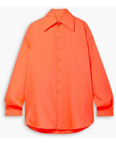 Christopher John Rogers Oversized Neon Crepe Shirt - Orange