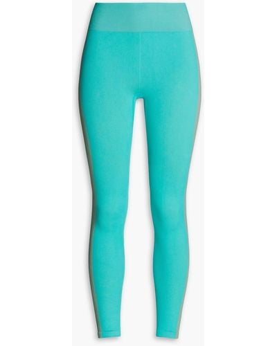 The Upside Ribbed Stretch-jersey leggings - Blue