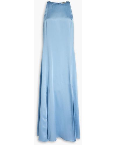 Loulou Studio Silk-satin Midi Dress - Blue