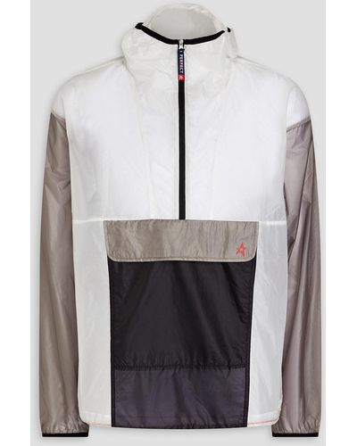 Perfect Moment Ultra Light Color-block Ripstop Hooded Anorak - White