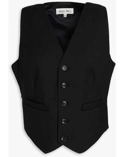 Alex Mill Wool-blend Gabardine Vest - Black