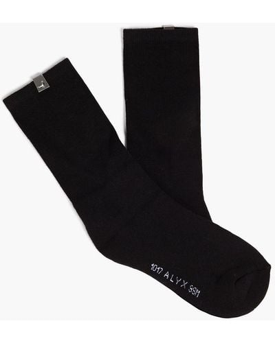 1017 ALYX 9SM Appliquéd Stretch Cotton-blend Socks - Black