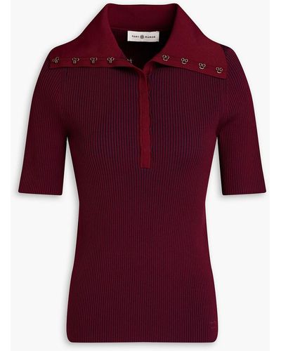 Tory Burch Ribbed-knit Top - Red