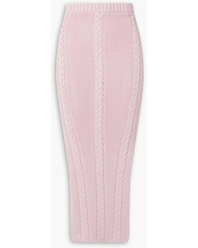 Joslin Studio Aurora Cable-knit Linen-blend Midi Skirt - Pink