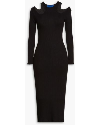 Simon Miller Cutout Ribbed Jersey Midi Dress - Black
