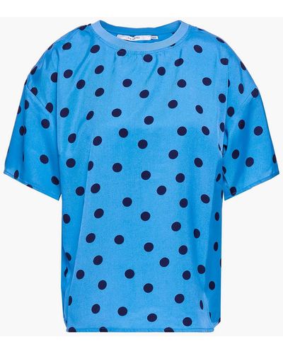 Gestuz Elsie Polka-dot Satin-twill Top - Blue