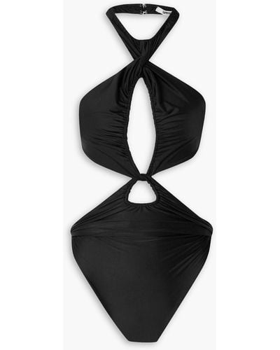 Supriya Lele Twisted Cutout Stretch-jersey Halterneck Bodysuit - Black