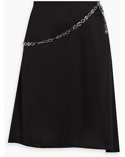 Rabanne Embellished Satin-crepe Skirt - Black