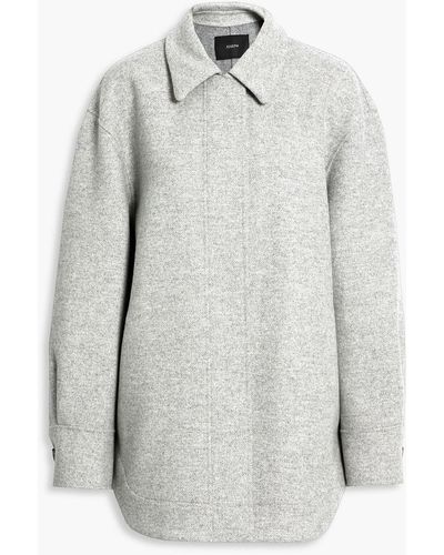 JOSEPH Jade Mélange Wool And Cashmere-blend Shirt Jacket - Grey