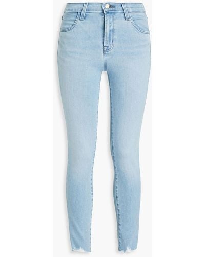 J Brand Halbhohe cropped skinny jeans in ausgewaschener optik - Blau