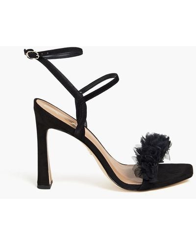 Sam Edelman Leilani Ruffled Tulle And Suede Sandals - Black