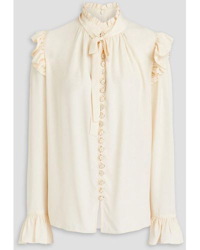 Zimmermann Pussy-bow Crepe De Chine Blouse - Natural