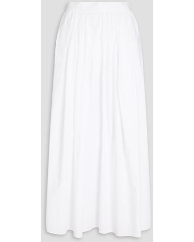 Gentry Portofino Gathered Cotton-poplin Maxi Skirt - White