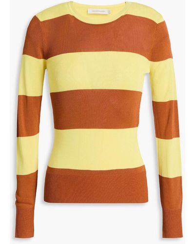 Zimmermann Striped Knitted Top - Orange