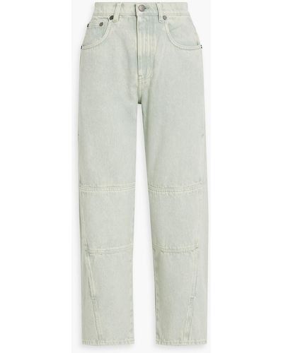 McQ Cropped Faded High-rise Straight-leg Jeans - Blue