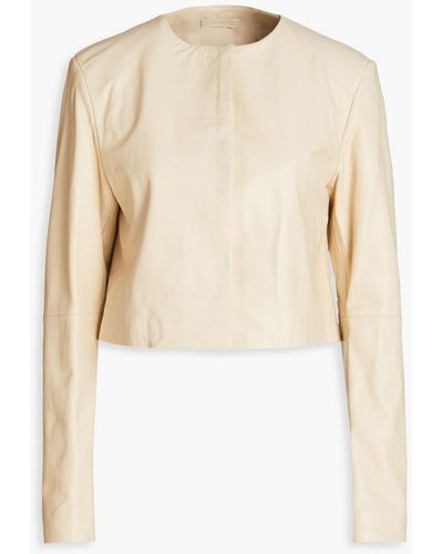Loulou Studio Bor Cropped Leather Jacket - Natural