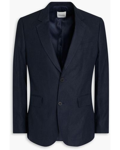 Sandro Linen Suit Jacket - Blue