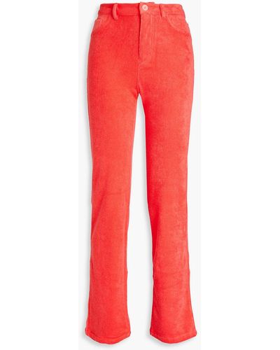 Maisie Wilen Mockumentary Cotton-blend Terry Bootcut Trousers - Red