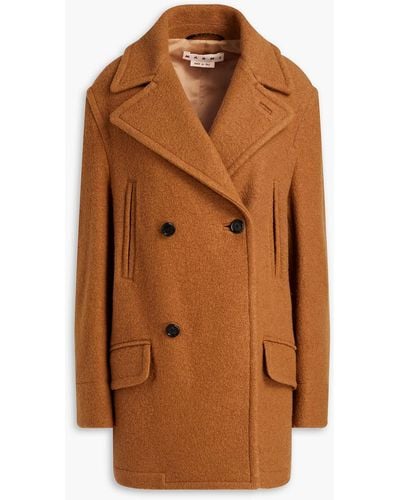 Marni Double-breasted Wool-bouclé Coat - Brown