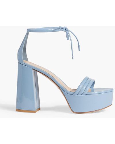 Gianvito Rossi Patent-leather Platform Sandals - Blue