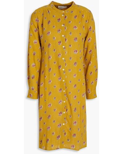 Antik Batik Audrey Printed Cotton-crepon Shirt Dress - Yellow