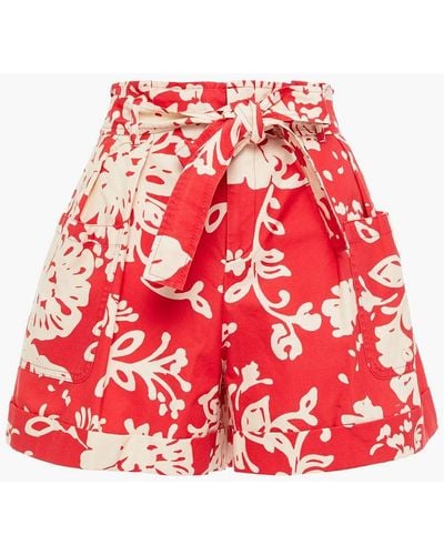 RED Valentino Printed Cotton Shorts - Red