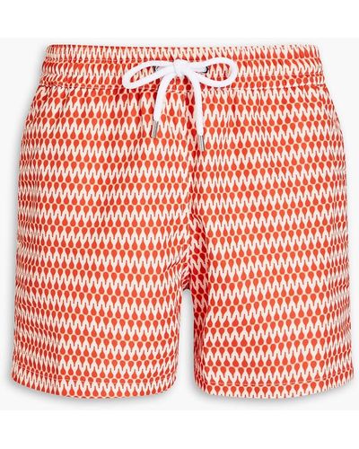 Frescobol Carioca Sport Short-length Printed Swim Shorts - Red