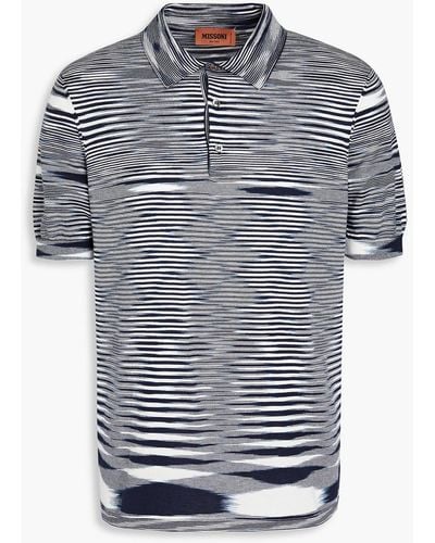 Missoni Space-dyed Cotton-jersey Polo Shirt - Grey