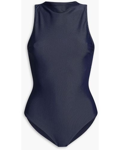 Onia Phoebe Cutout Ribbed Swimsuit - Blue