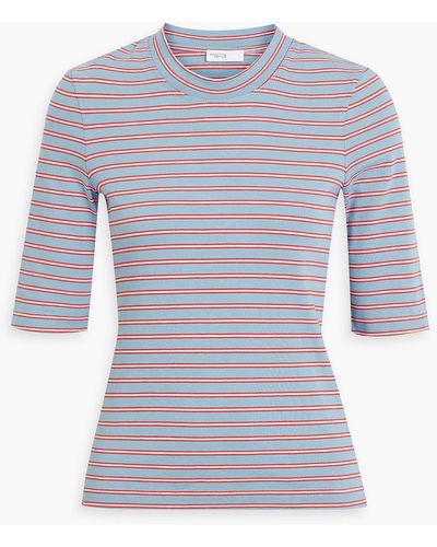 Rosetta Getty Striped Cotton-jersey T-shirt - Purple